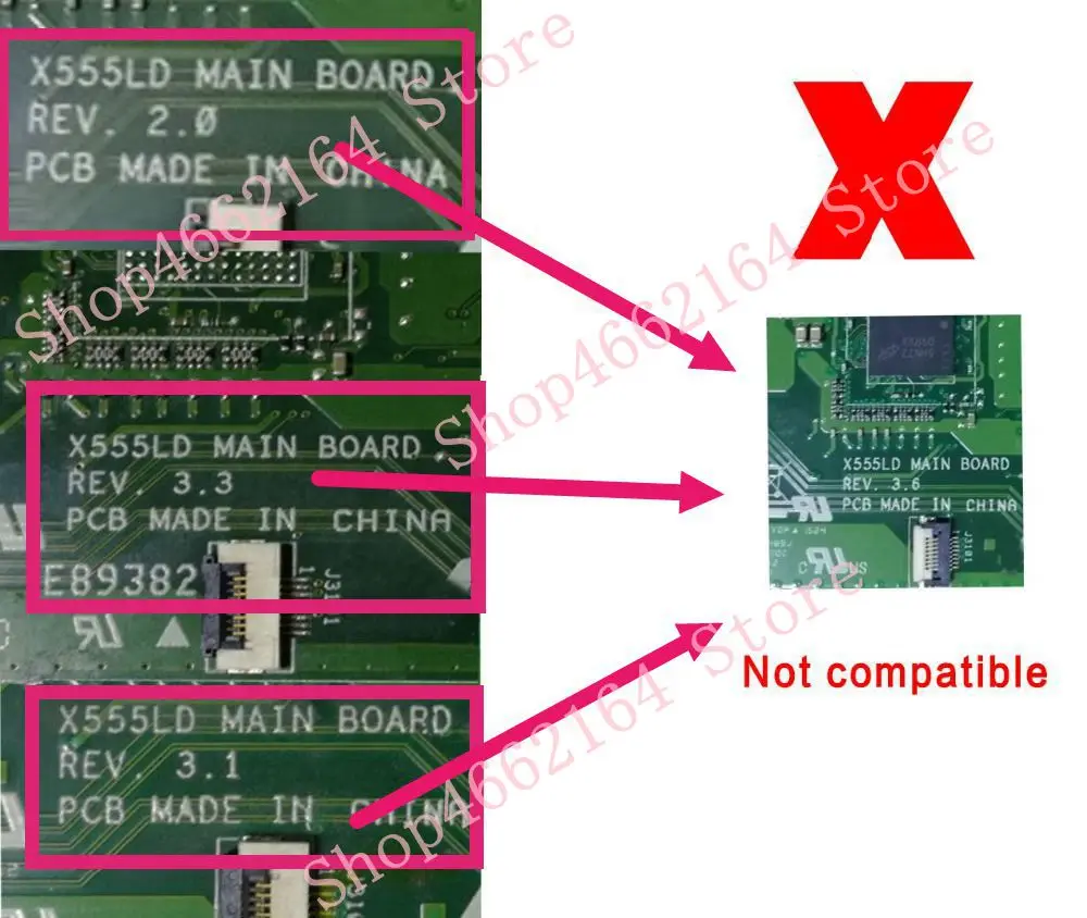 X555LJ LVDS 4 гб озу i7-5500 процессор GT920M/2G REV 3,3 материнская плата для ASUS X555L X555LD X555LF X555LP W519L тест материнской платы ноутбука ок