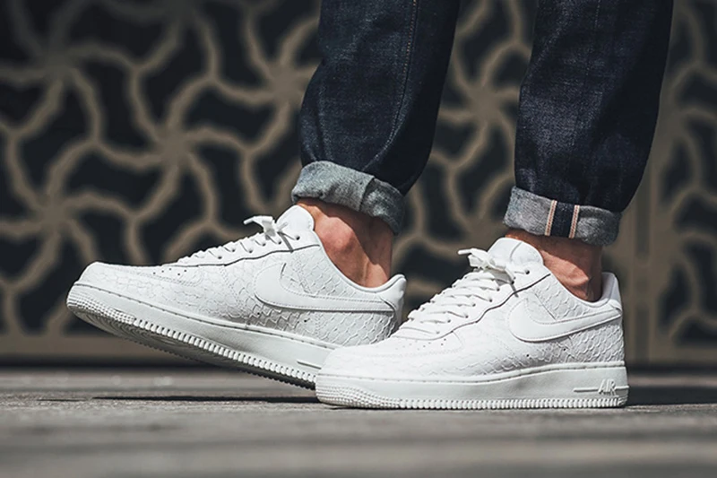 И аутентичный с Nike Air Force 1 07 LV8 белого цвета с рисунком «крокодил» Для Мужчин's Скейтбординг обувь спортивная обувь дизайнерские спортивные 718152-106