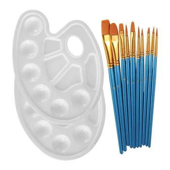 

12pcs Art Craft All Purpose DIY Palette Artist Eco-friendly Professional Paint Set Painting Tray Nylon Hand Made Watercolor Oil