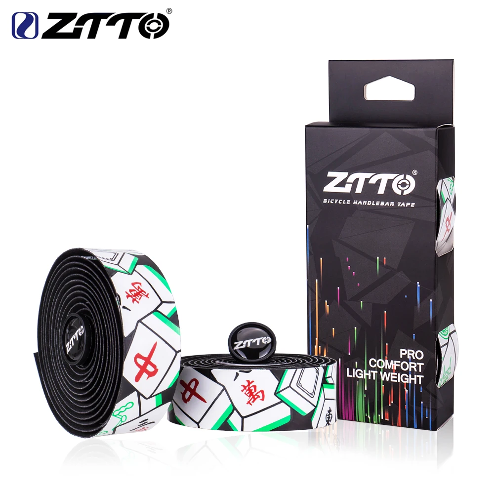 ZTTO Chinese Mahjong Pattern Professional Cycling Road Bike bar Tape EVA PU Bicycle Handlebar Tape Soft Anti-Vibration Wrap