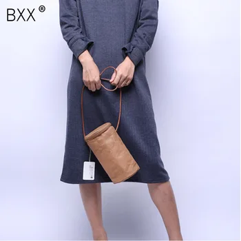 

[BXX]2020 New Pattern Fashion Solid Color Circle Bucket Package Concise Zipper Single Shoulder Crossbody Bags For Women DA343