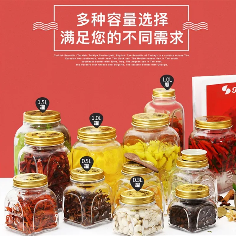 

Import Prsr Glass Bottle Metal Sealed Jar Sealed Bottle Jam Bottle Milk Cans Lemon Honey Pot Storage Jar