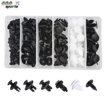 

100pcs 6 Sizes Boxed Mixed Assorted Car Body Push Pin Auto Universal Plastic Rivet Bumper Trim Panel Retainer Fastener Screw Clips
