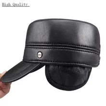 Мужская и женская теплая военная шапка из овчины черного и коричневого цвета из натуральной кожи Baker Boy, армейская Кепка, мужская и женская демисезонная плоская шапка