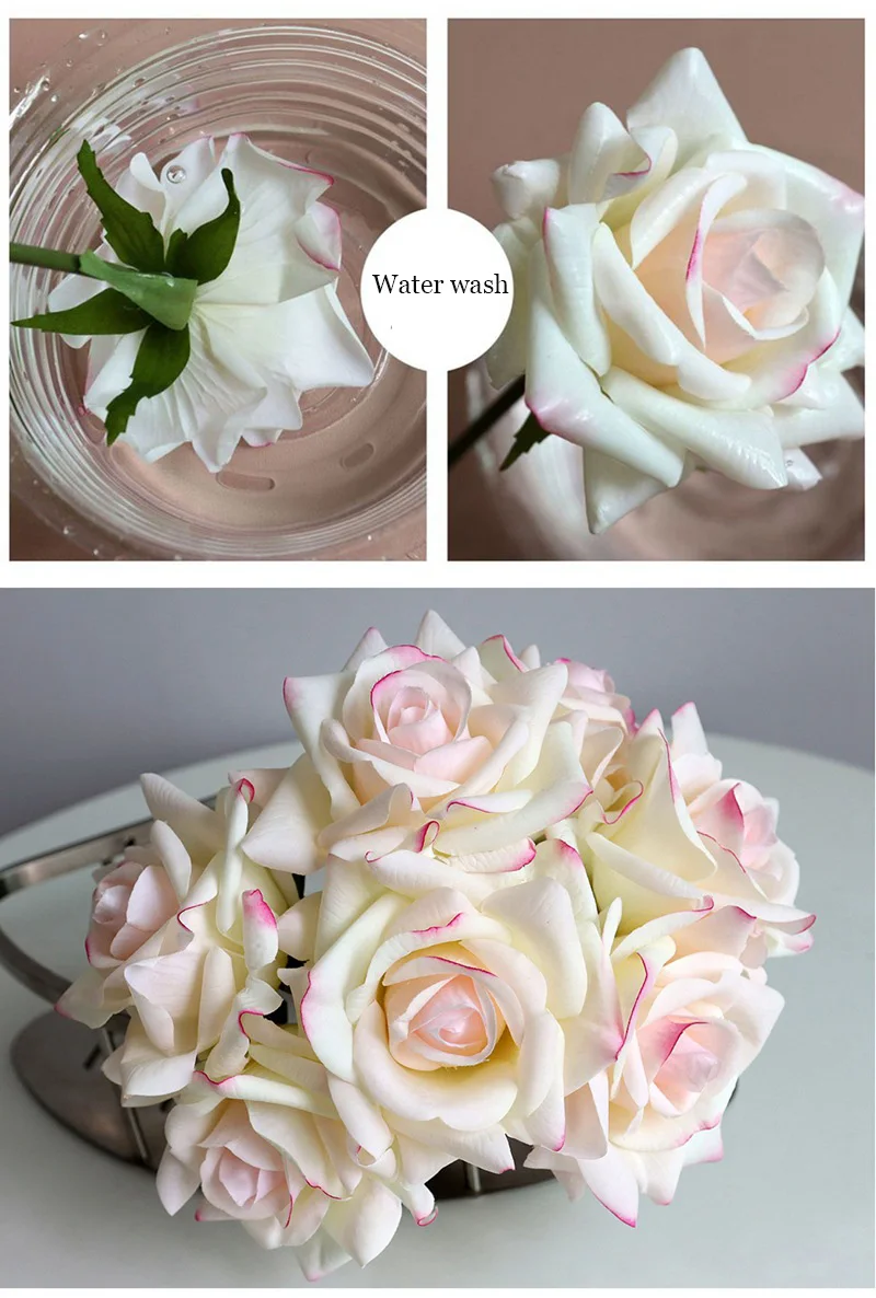 Toque Real Flores, Casamento Artificial Flores Decorativas, Mão Segurando Bouquet Falso