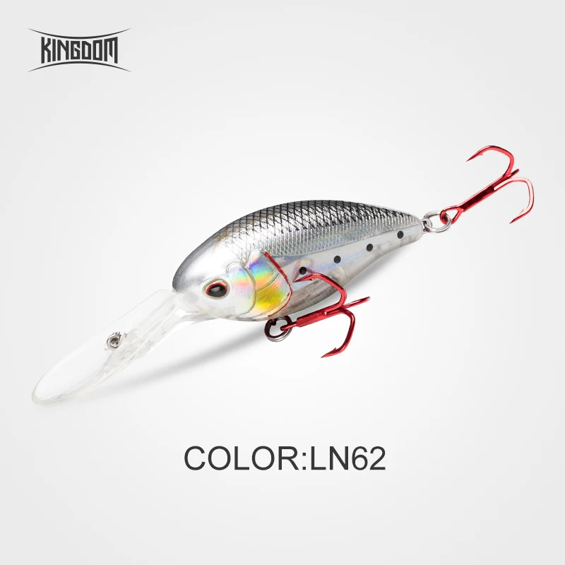 Царство Crankbait жесткая приманка для рыбалки Atificial Minnow Jerkebait 62 мм 16,5 г/21,8 г медленно Тонущая система шума модель 5380 - Цвет: Color Ln62