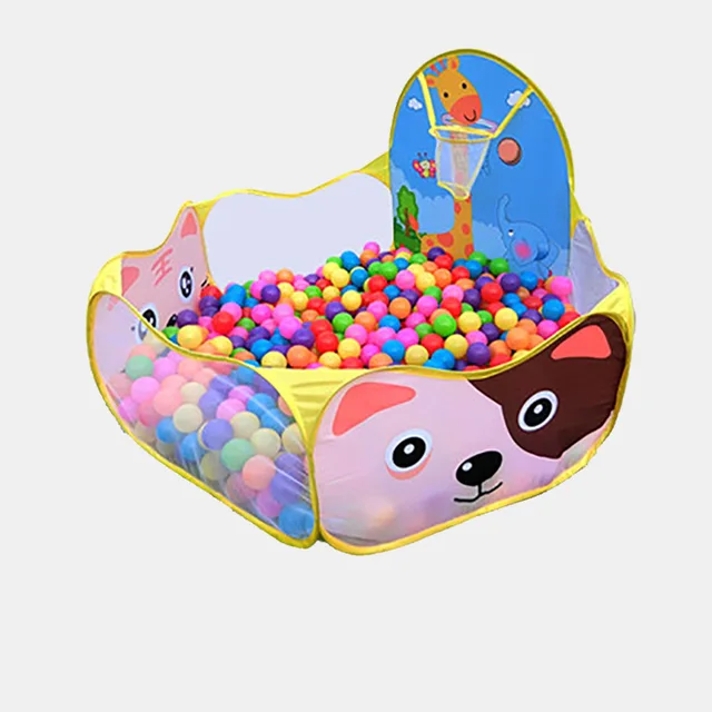1.5M Portable Baby Playpen Children Ball Pit with Basketball Hoop Kids Dry Ball Pool Folding Indoor Outdoor interesting Toys 3