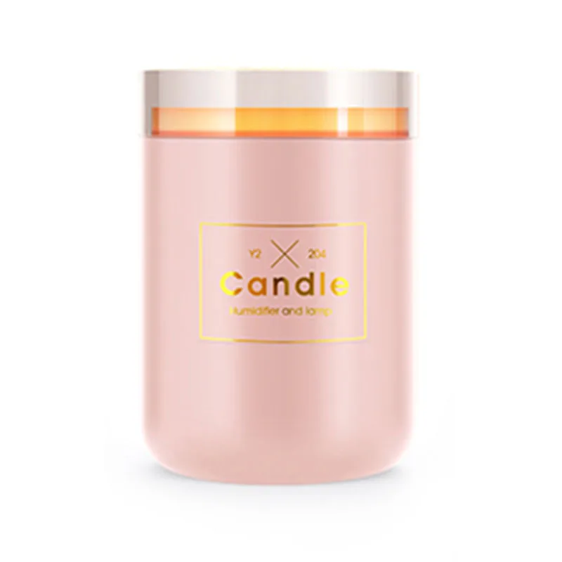 

280ML Ultrasonic Air Humidifier Candle Romantic Soft Light USB Essential Oil Diffuser Car Purifier Aroma Anion Mist Maker(Pink)