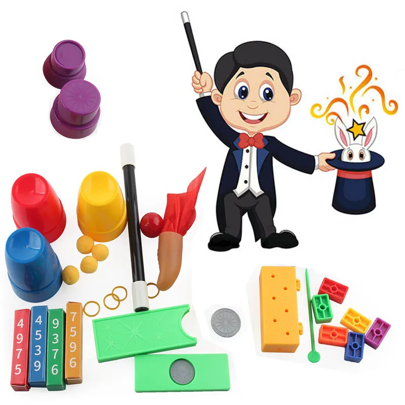 

Kids Magic Trick Toy Novelty Prop Toy Magician Pretend Role Play Video Courseware Magic Prop Toys for Boys Girls
