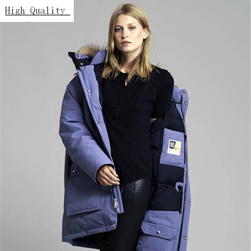 

Women's Winter Down Jackets Thick 85% Duck Down Warm Coats Female Parka Clothes Ladies Fur Hooded Long Coat 2020 LWL1033