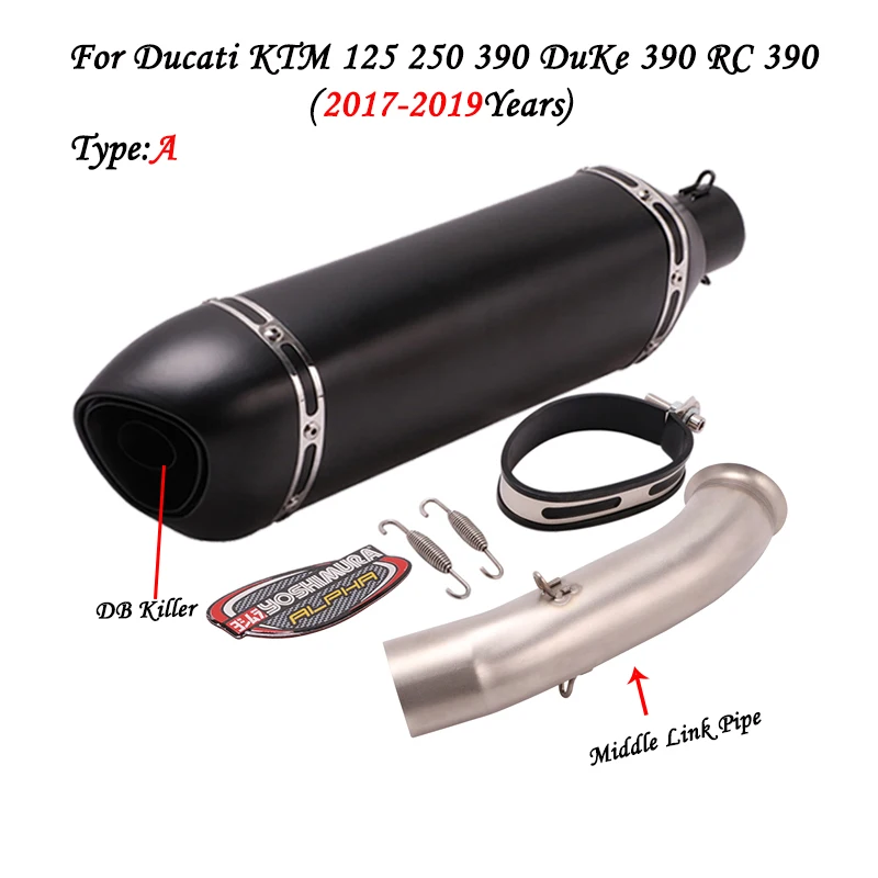 Для Ducati KTM125 KTM250 KTM390 DUKER390 RC390 2017 2018 мотоцикл полная выхлопная система глушитель