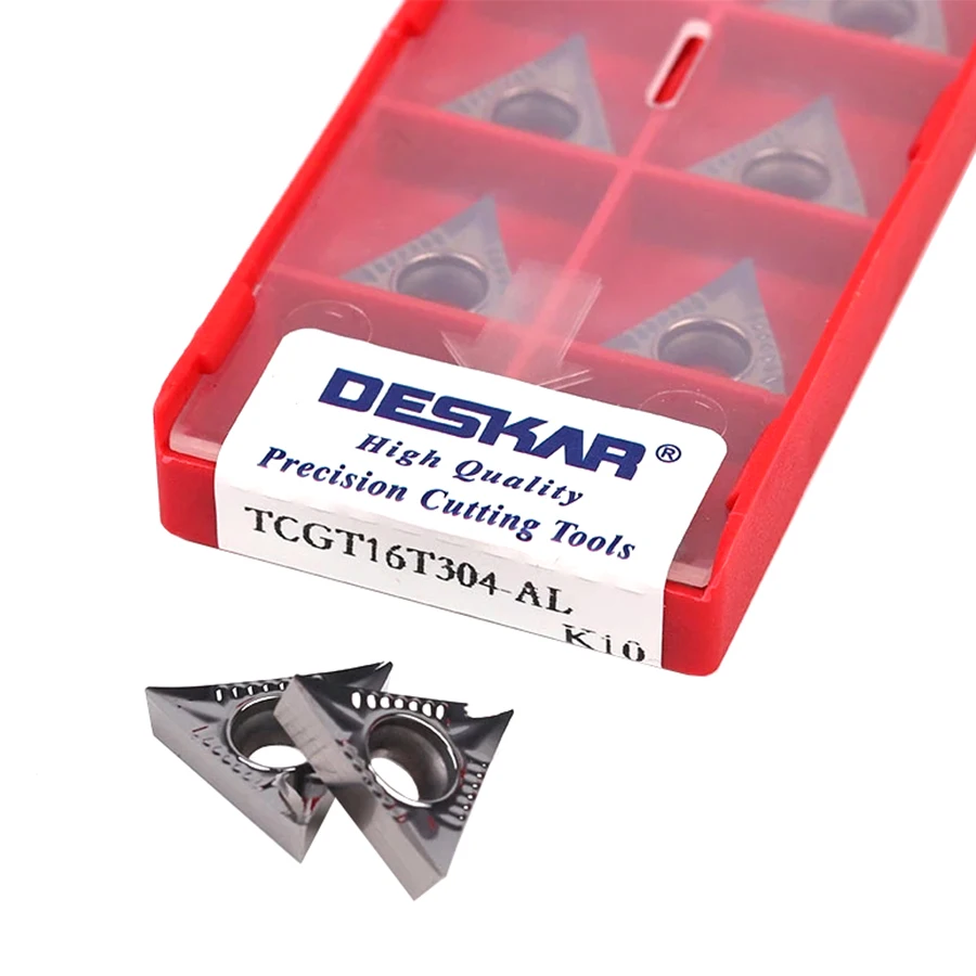 

DESKAR TCGT090204 TCGT110204 110202 TCGT16T302 TCGT16T304 AL K10 CNC Aluminum Turning Tools Lathe Inserts Internal turning tools