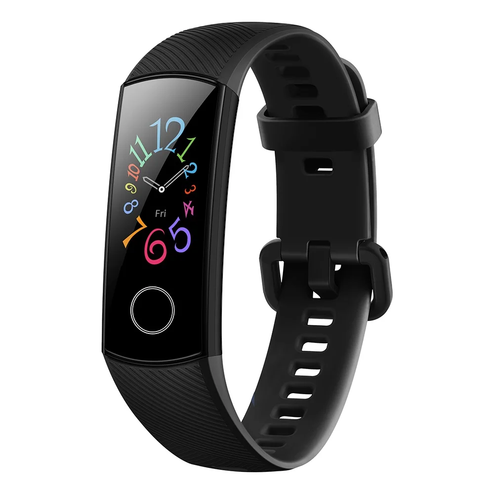 HUAWEI Honor Band 5 умный браслет с кислородом крови AMOLED фитнес-трекер Шагомер монитор сердечного ритма во время сна водонепроницаемый Wirstband - Цвет: Черный