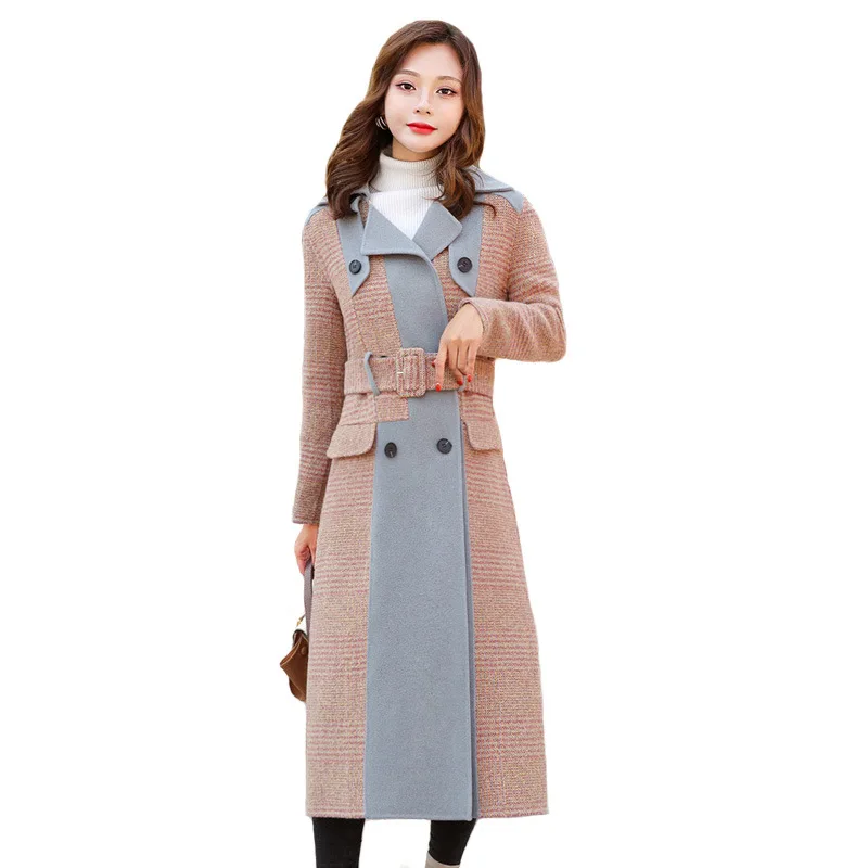 

Plaid Woolen Coat Women's Mid-length 2019 Fall And Winter Clothes New Style Popular Korean-style Nizi Winter Woolen Overcoat