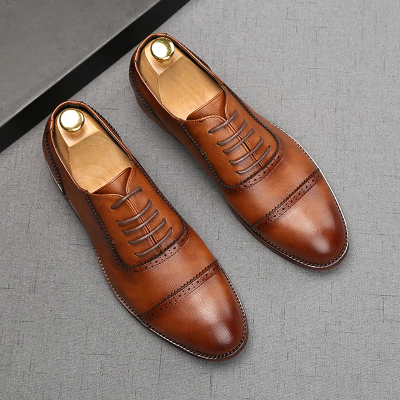 Мужские повседневные туфли в британском стиле для вечеринок и банкетов ботинки