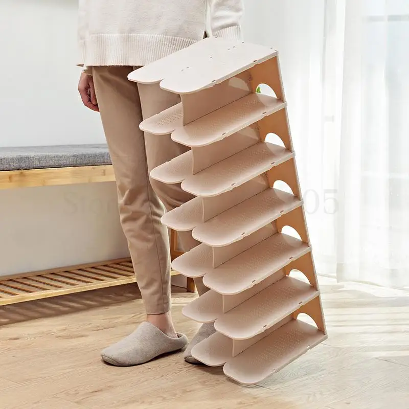 Provincial Space Shoe Receiving Artifact Dormitory Household Shoe Cabinet Double-deck Shoe Bracket Finishing Shoe Frame Simple R