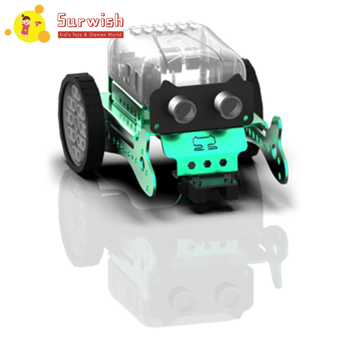 

3-In-1 DIY Neo Programming Scratch Intelligent Obstacle Avoidance Car Robot Kit - Green/Red