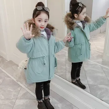 

Winter Girls Plus Velvet Thick Outerwear Korean Clothes New Autumn and Winter Girls Cotton Clothing Fashion Children Clothing 11