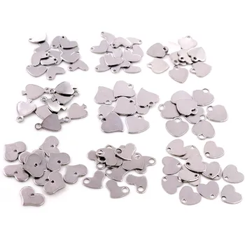 

50pcs/lot No Fade Charms 316 Stainless Steel Solid lovely heart Charms handmade Craft pendant Jewelry making,DIY for necklace