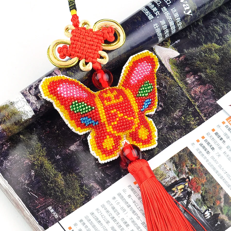 

Car Key Chain Accessories Stamped Crafts DIY Printed Cross-Stitching-Kit Embroidery Stich-Bead Needlework 055-050