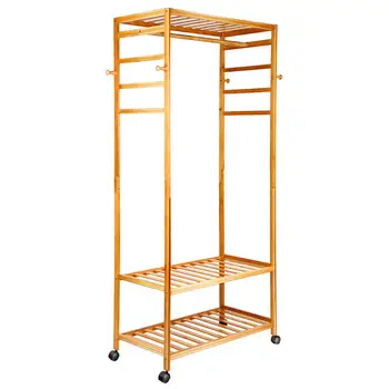 

Yonntech Coat Rack Removable Bedroom Hanging Clothes Rack With Wheels Floor Standing Coat Rack Clothes Hanger Wood Rack