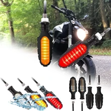 REALZION de la motocicleta del LED de advertencia de señal de vuelta de luz delantera trasera luz intermitente agua Indicador de luz trasera con decodificador