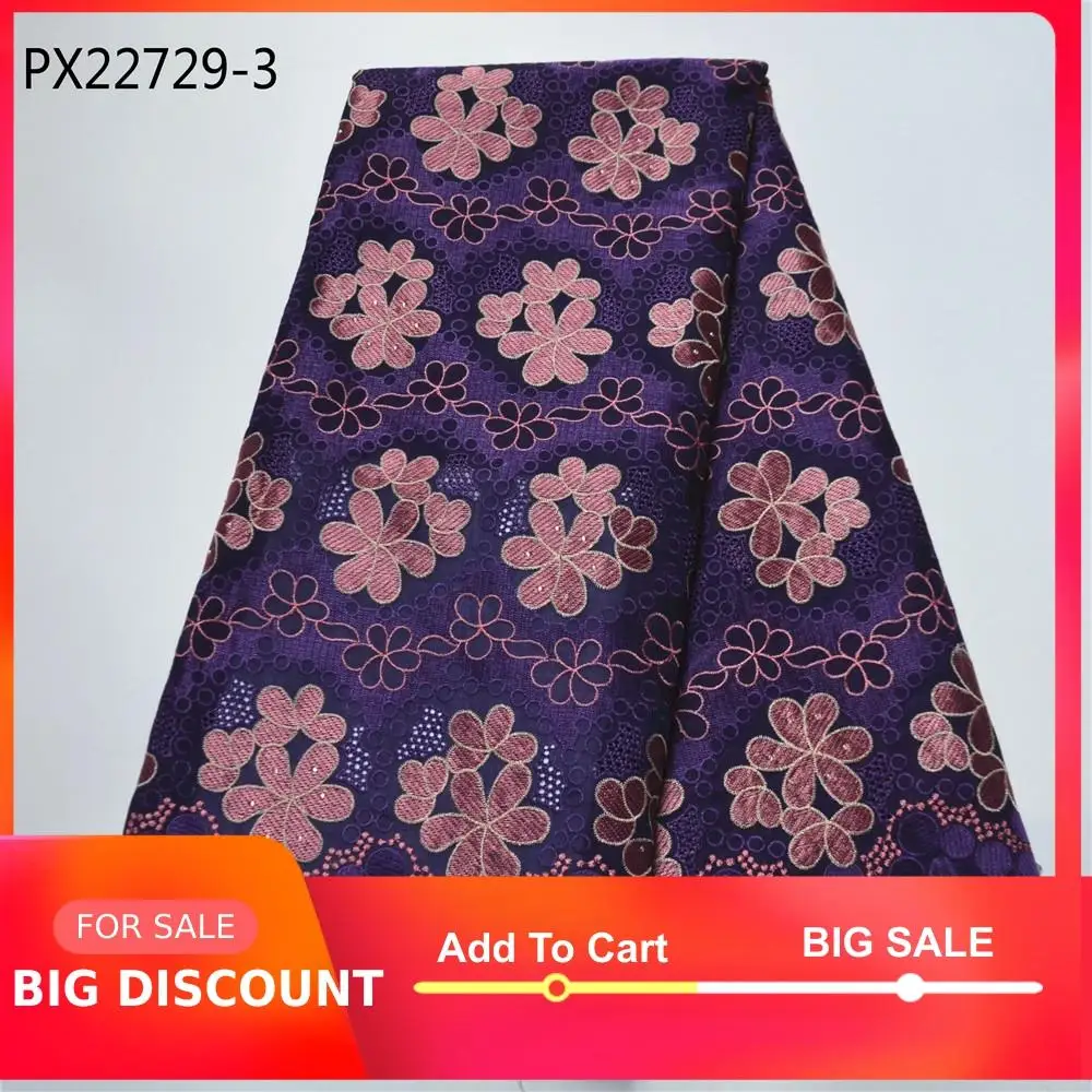 Какая красивая вуаль кружева вышивка фиолетовый цвет 100% хлопок 5 ярдов для женщин