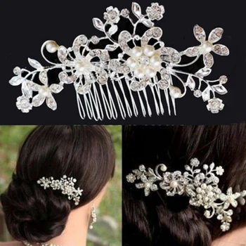 

Elegant 2020 Wedding Fashion Headdress For Bride Handmade Wedding Crown Floral Pearl Hair Accessories Hair Ornaments