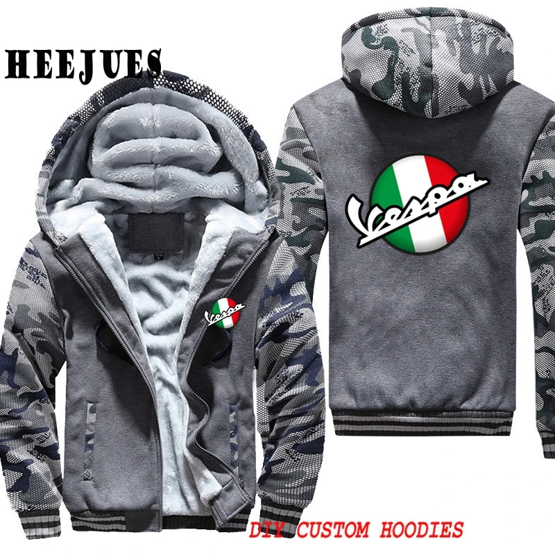 Vespa Новая мужская спортивная куртка на молнии толстовки DIY худи из плотного флиса Мужская куртка 4XL мотоцикл Vespa OEM дропшиппинг