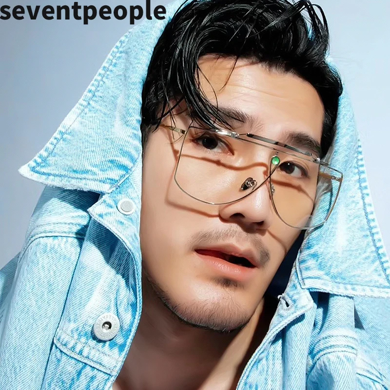 

2020 Fashion Oversized One Piece Sunglasses Women Luxury Brand Designer Gradient Square Sun Glasses For Men Trendy Metal Frame