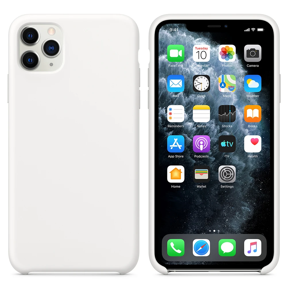 Силиконовый чехол s для IPhone 11 Pro Max xs xr x 8 7 6s plus, чехол с логотипом, Гладкий защитный чехол из силикагеля, противоударный - Цвет: Белый