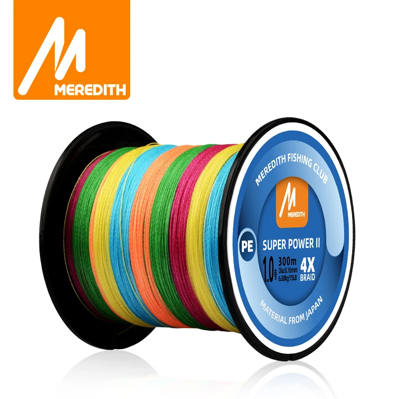 

MEREDITH 4 Strands Braided PE Fishing Line 15-80LB 300M 500M 1000M Multi-Color Braided Line Multifilament PE Line Fishing