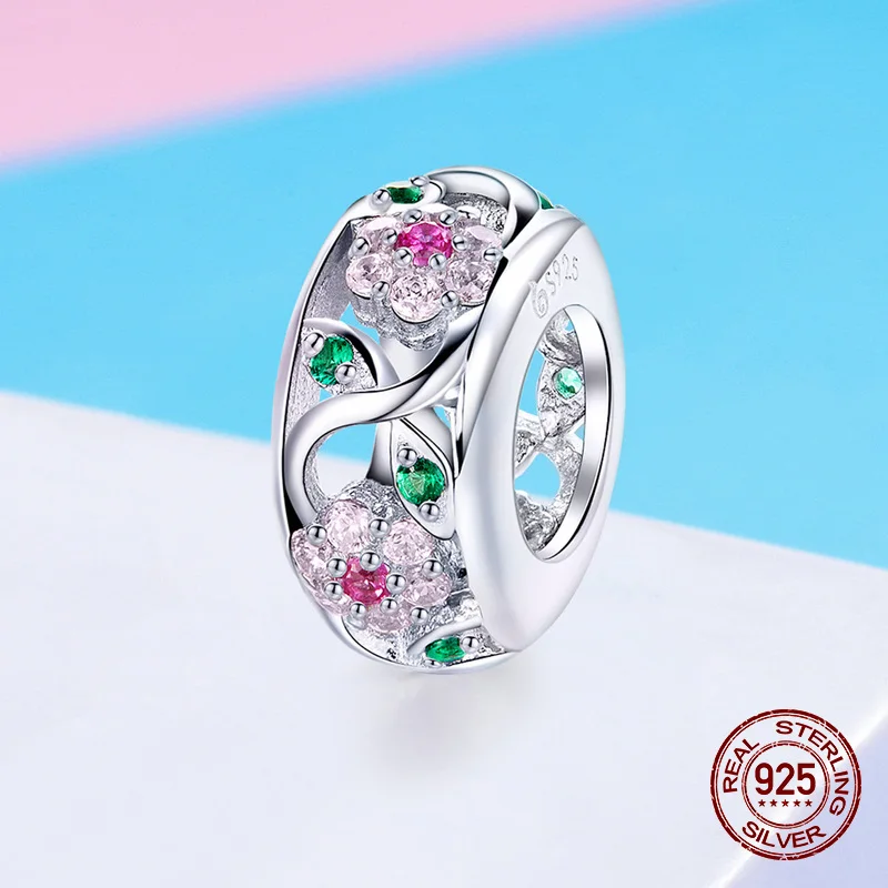 Fit Pandora, браслет, ожерелье, Круглый Циркон, бусины, подвески, серебро 925 пробы, Женские Ювелирные изделия
