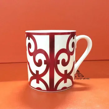

Spanish Balcony Coffee Mugs China Red Fine Bone China Ceramic Water Cup French Afternoon Teacup For Water Beautiful Gift Box