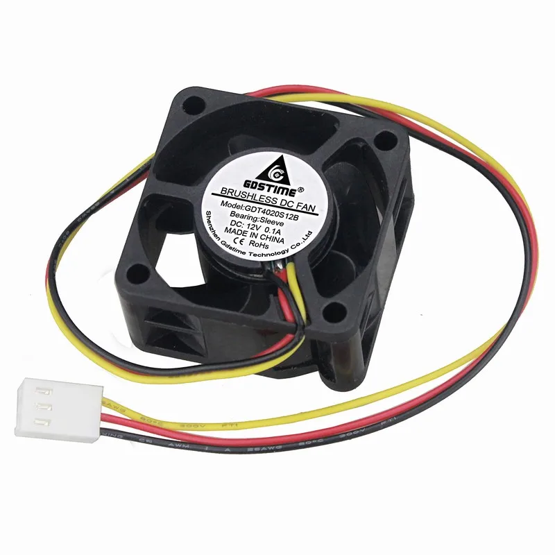 

5Pieces Gdstime 4CM 40MM 40mm x 40mm x 20mm 4020s DC 12V 3Pin Mini Exhaust Cooling Cooler Fan