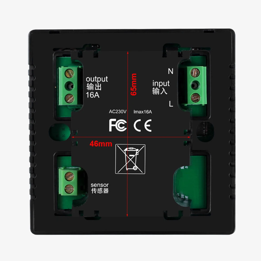 MH1822 electric heating thermostat (back size)
