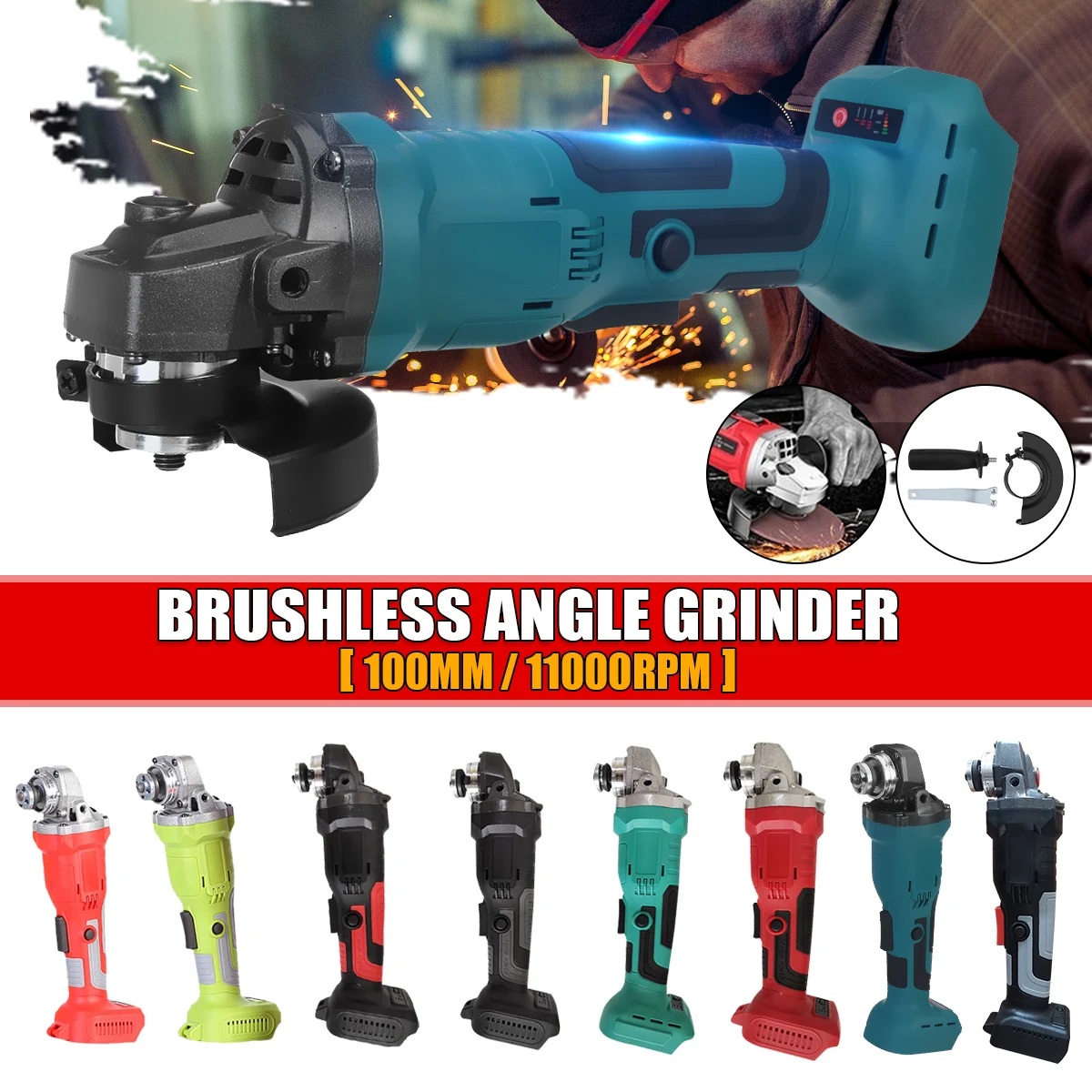 800W 18V Brushless Cordless Impact Angle Grinder 100mm Home DIY Power Tool Cutting Grinding Machine Polisher for Makita Battery|Grinders| - AliExpress