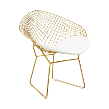 

Nordic Wind Ins Grid Chair Net Red Hollow Gold Dining Chair Back Chair Dressing Stool Wrought Iron Creative Home