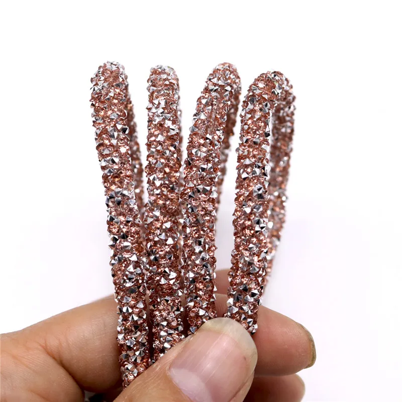 Jewelry Making Supplies Sewing Rhinestones Glass Crystal Rhinestones Craft Supplies 7mm Resin Glitter Rhinestones Rope Tube Cord Sequin Trimming For DIY Jewelry Bracelet Necklace Party Decoration Wedding 91cm/lot