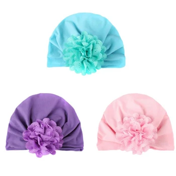 

3 Pcs Baby Girl Hats Cotton Turban Hat Infant Photography Props Kids Beanie Baby Hat Accessories Newborn Caps