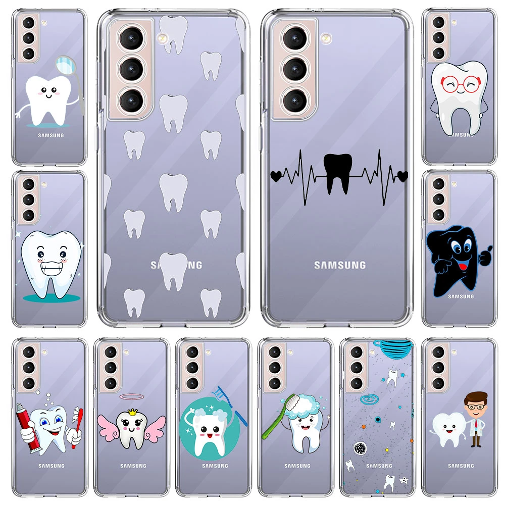 silicone case for samsung Nha Sĩ Răng Răng Dễ Thương Ốp Lưng Điện Thoại Samsung Galaxy S20 FE S21 S10 Plus S10E Note 20 Ultra 10 Lite m31 M32 M22 M02 Bao samsung silicone cover