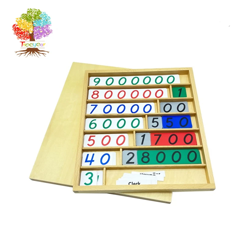 

Treeyear Montessori Bank Game Math Toys Digital 0-9000000 Montessori Teacher Tranning Center Tools