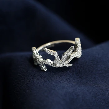

Fashion Zircon 925 Sterling Silver Swallow Bird Finger Ring Seagull Animal Women Jewelry Wedding Monaco Design