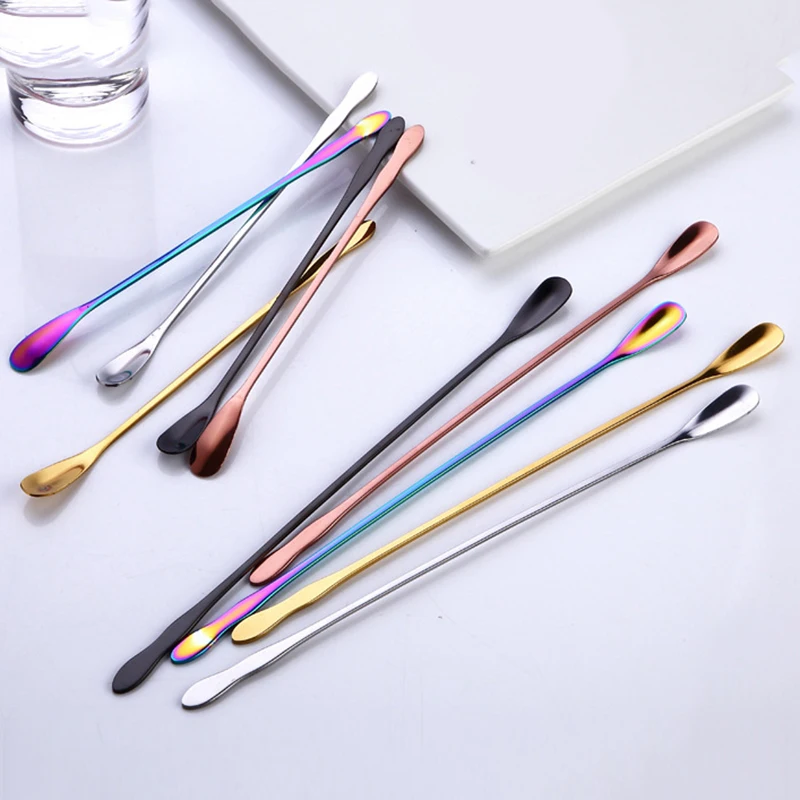 

Coffee Stirring Spoon Clean Stainless Steel Spoon Durability Useful Tableware Creative Kitchen Utensils Long Handle Ice Spoon