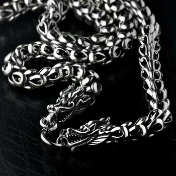 

S925 silver necklace for men Thai silver Retro Handmade fashion Dragon scale Necklace ornament 2020 new style fashion jewelry