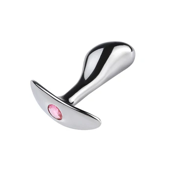Anal Plug Sex Toys Stainless Smooth Steel Butt Plug Tail Crystal Jewelry Trainer for Women/Man Anal Dildo Adults Sex Shop 3