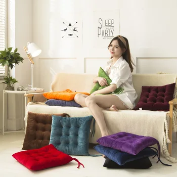 

Crystal Velvet Cushion Wholesale Office Computer Chair Cushion Home Solid Color Plush Warm Classroom Chair Cushion New 1 piece