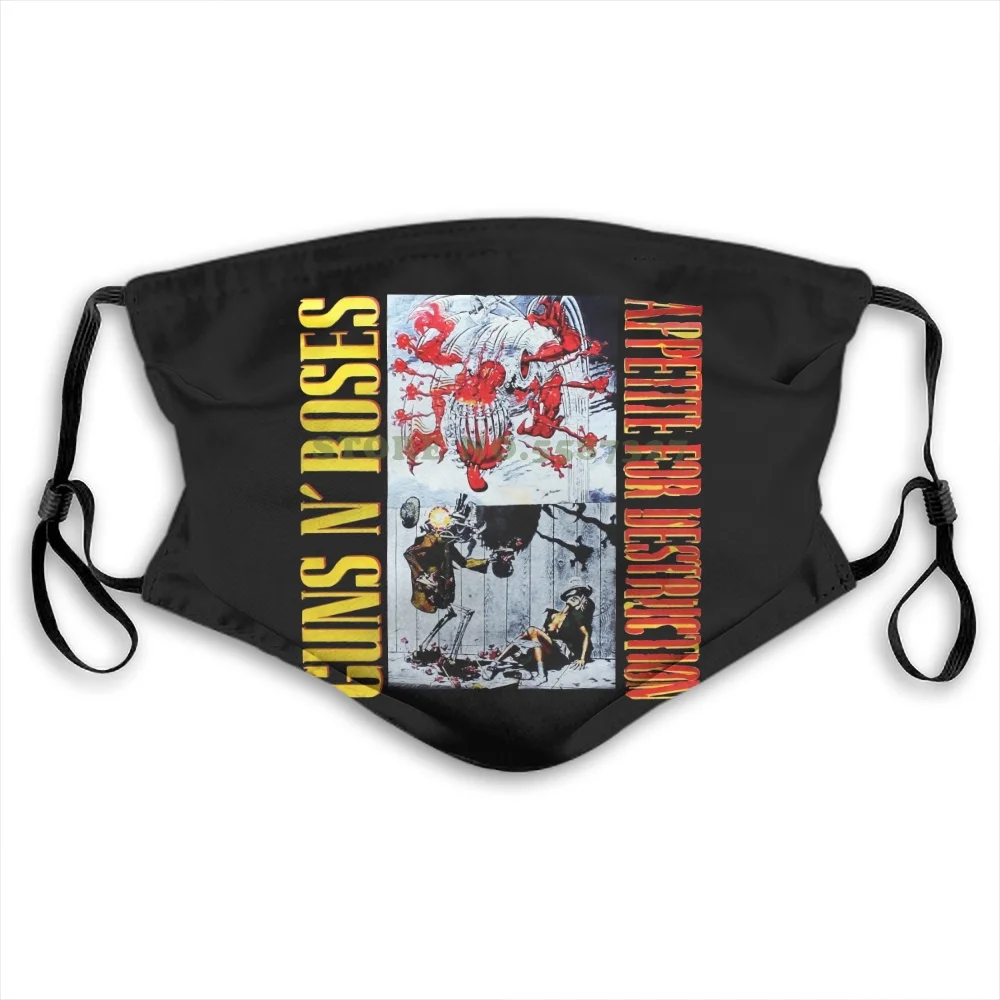 

Guns N Roses Appetite For Destruction'87 Axl Rose Slash Black Rare Washable Diy Cool Face Masks