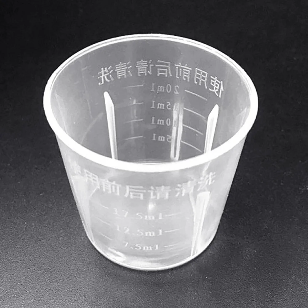 10Pcs Kitchen 20ml Portable Clear Plastic Graduated Measuring Cup Container for Baking Beaker Liquid Measure