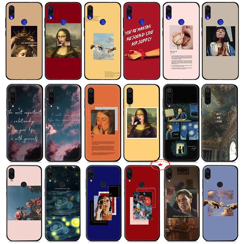 Art Aesthetic Van Gogh Mona Lisa Soft Silicone Case for Xiaomi Redmi Note 8 7 6 5 Pro 4X 5A Cover |